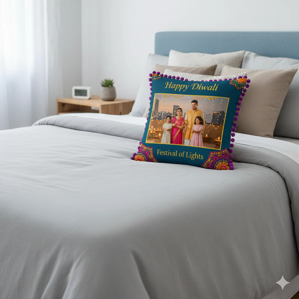 Gemini_Generated_Image_mv07g7mv07g7mv07 Festival of Lights Custom Cushion - Image 1